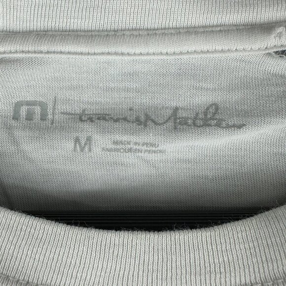 Travis Mathew Tee Shirt Mens Medium Cotton Long Sleeve White Gray Colorblock - Picture 4 of 8